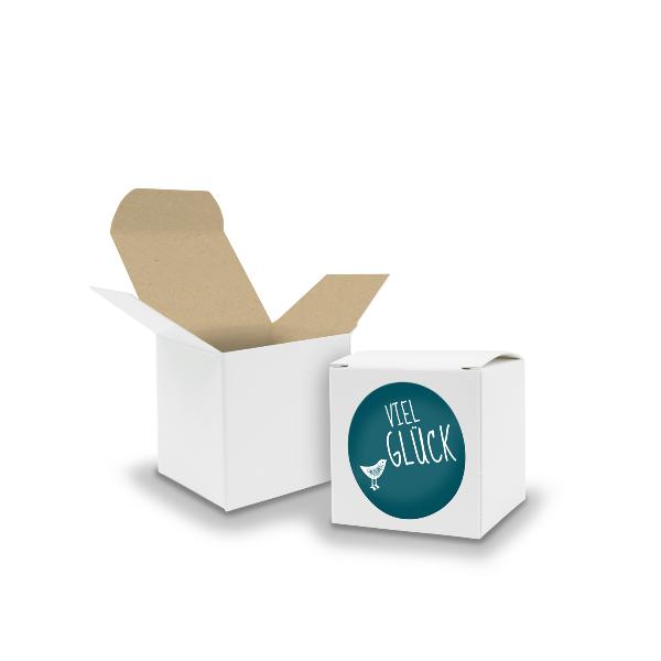 SET Viel Gl�ck (Motiv13) 24x Faltschachtel W�rfel 5cm we...