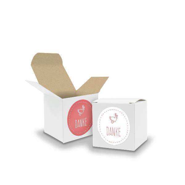 SET Taube Danke (Motiv41) 24x Faltschachtel W�rfel 5cm w...