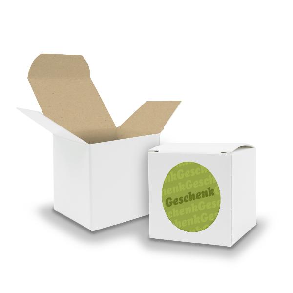 SET Geschenk (Motiv4) 24xFaltschachtel W�rfel 6,5cm wei�...