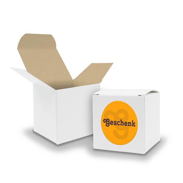 SET Geschenk (Motiv5) 24xFaltschachtel W�rfel 6,5cm wei�...