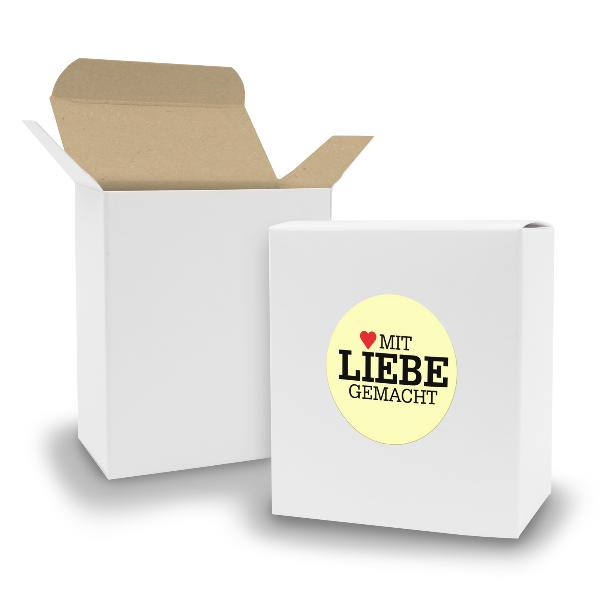 SET mit Liebe gemacht (Motiv8) 24x Faltschachtel Quader ...