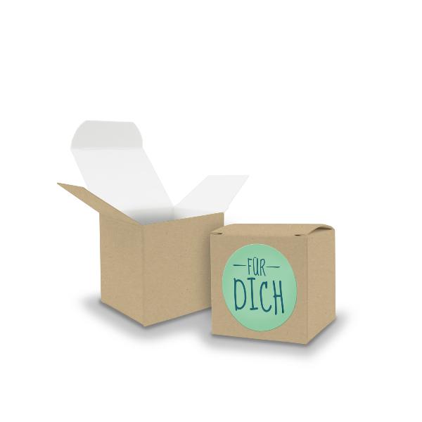 SET F�R DICH (Motiv9) 24x Faltschachtel W�rfel 5cm BRAUN...