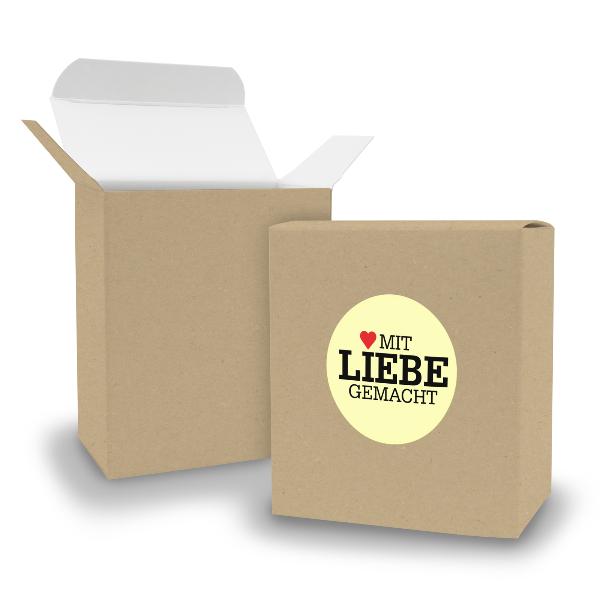 SET mit Liebe gemacht (Motiv8) 24x Faltschachtel Quader ...
