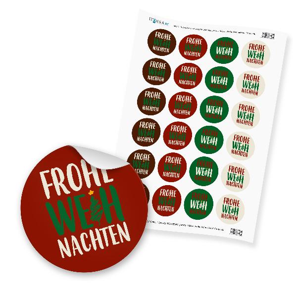 24 x itenga Sticker �Frohe Weihnachten� (Motiv 48)