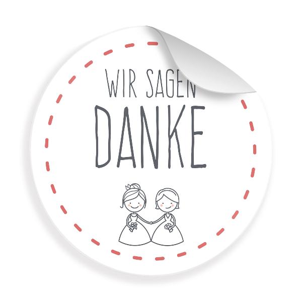 24 x Sticker �Wir sagen Danke Frau & Frau� (Motiv 54)