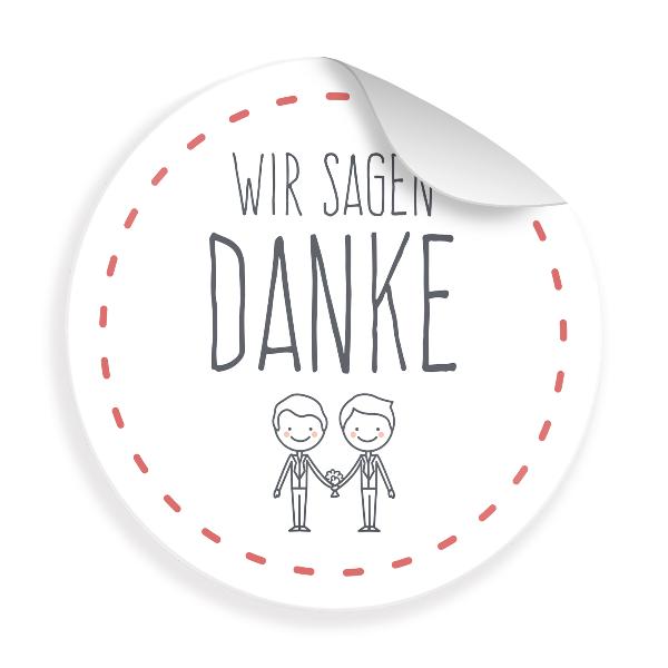 24 x Sticker �Wir sagen Danke Mann & Mann" (Motiv 55)