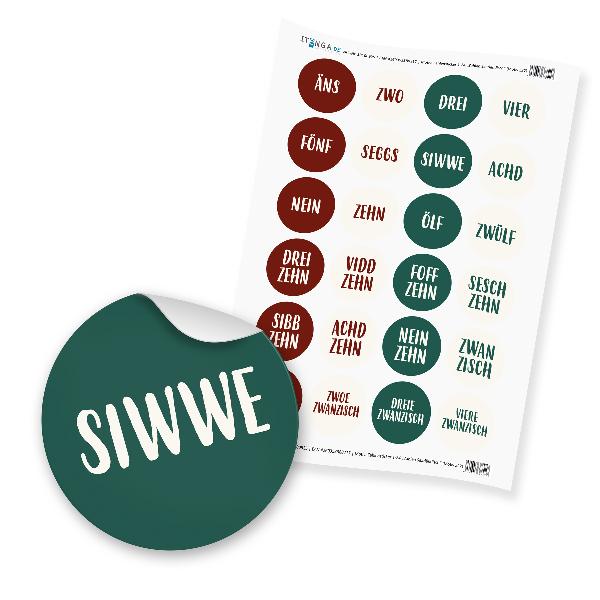 Zahlensticker Z27 Adventskalenderzahlen 1-24 Saarl�ndisc...
