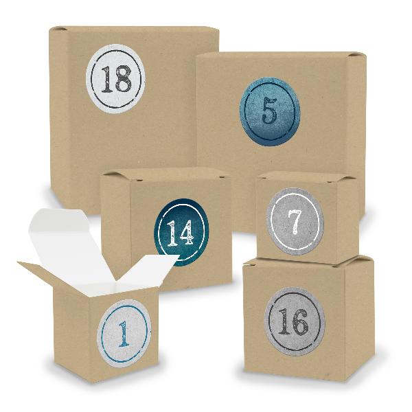 Adventskalender zum F�llen 24x Quader W�rfel gemischt BR...