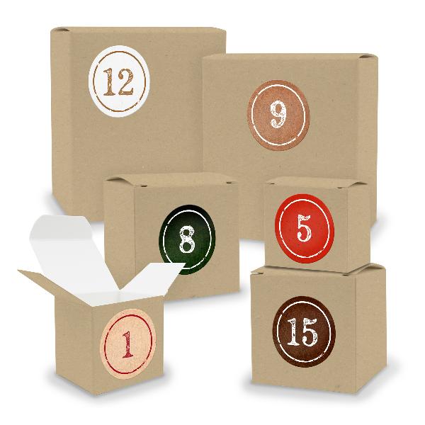 Adventskalender zum F�llen 24x Quader W�rfel gemischt BR...