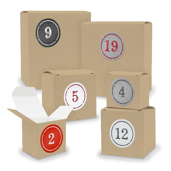 Adventskalender zum F�llen 24x Quader W�rfel gemischt BR...
