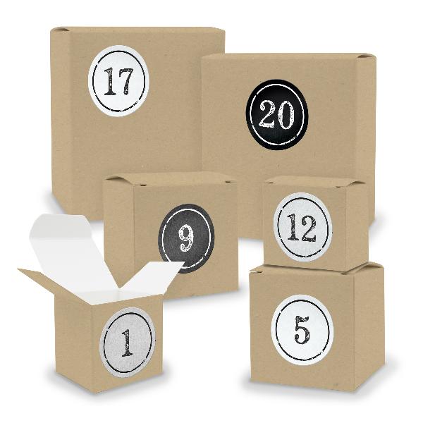 Adventskalender zum F�llen 24x Quader W�rfel gemischt BR...