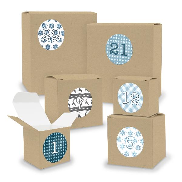 Adventskalender zum F�llen 24x Quader W�rfel gemischt BR...