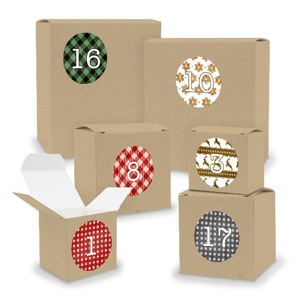 Adventskalender zum F�llen 24x Quader W�rfel gemischt BR...