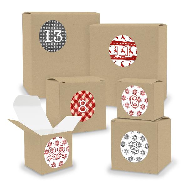 Adventskalender zum F�llen 24x Quader W�rfel gemischt BR...