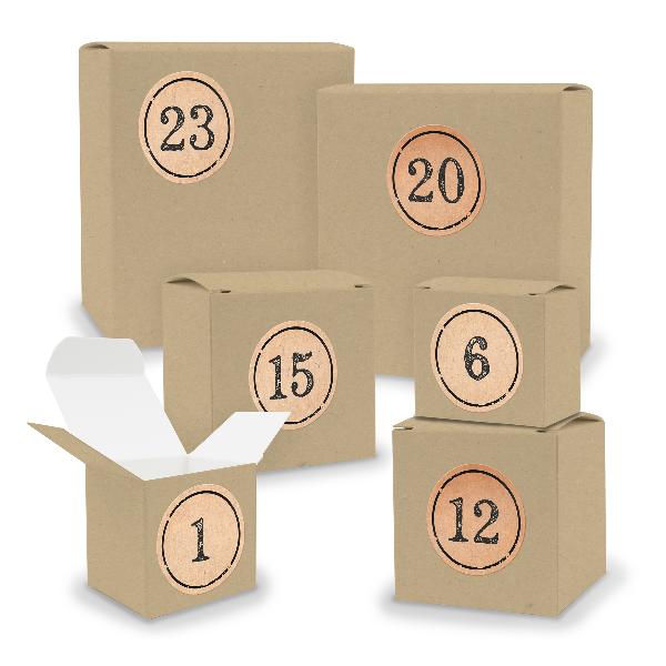 Adventskalender zum F�llen 24x Quader W�rfel gemischt BR...