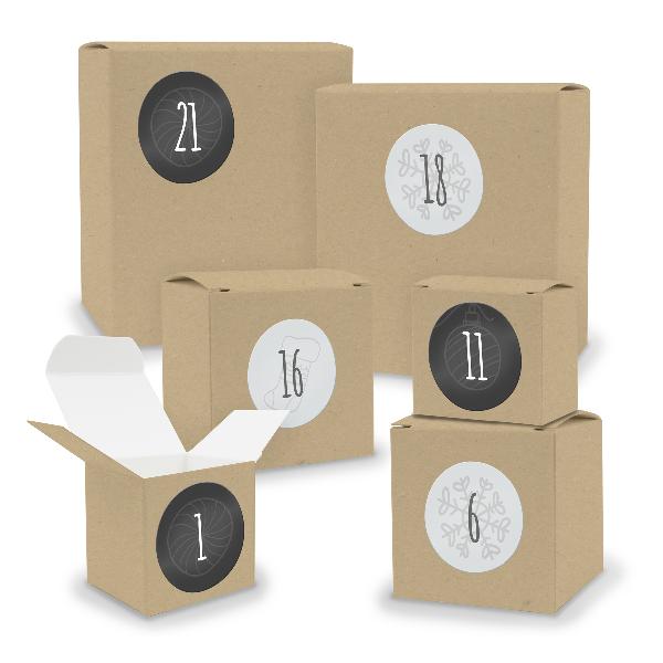 Adventskalender zum F�llen 24x Quader W�rfel gemischt BR...