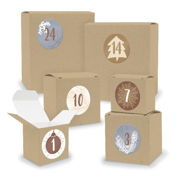 Adventskalender zum F�llen 24x Quader W�rfel gemischt BR...