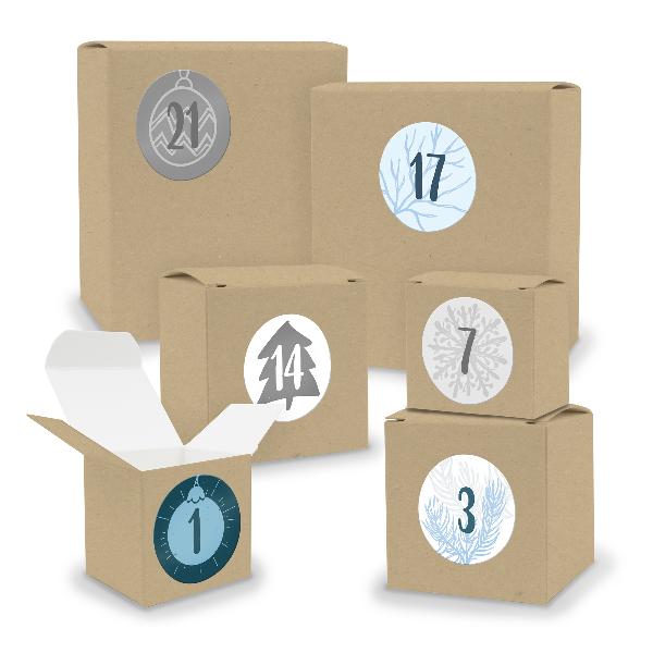 Adventskalender zum F�llen 24x Quader W�rfel gemischt BR...