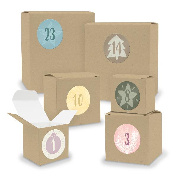 Adventskalender zum F�llen 24x Quader W�rfel gemischt BR...
