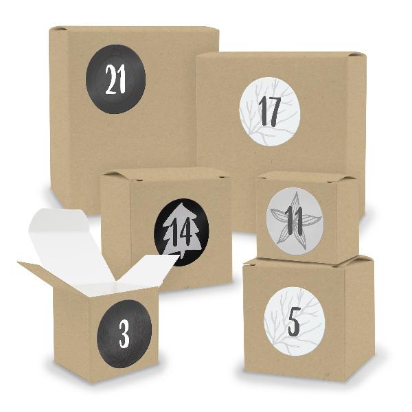 Adventskalender zum F�llen 24x Quader W�rfel gemischt BR...