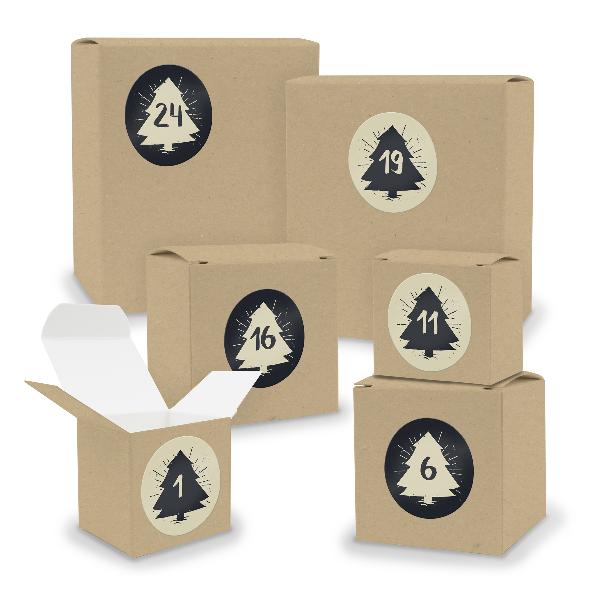 Adventskalender zum F�llen 24x Quader W�rfel gemischt BR...
