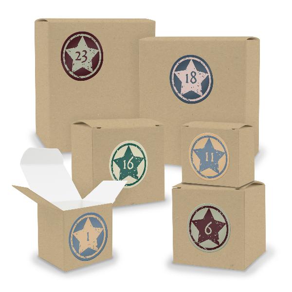 Adventskalender zum F�llen 24x Quader W�rfel gemischt BR...
