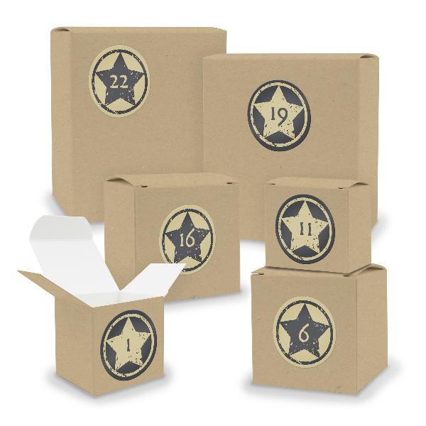 Adventskalender zum F�llen 24x Quader W�rfel gemischt BR...