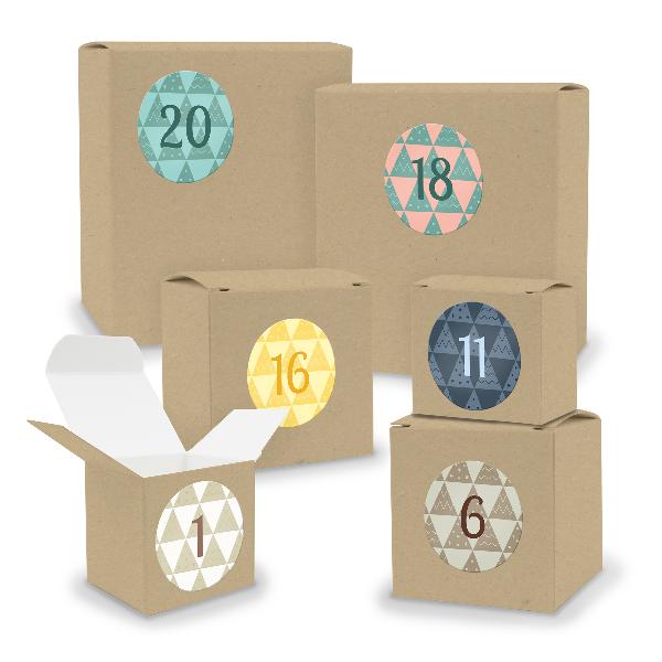 Adventskalender zum F�llen 24x Quader W�rfel gemischt BR...