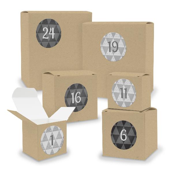 Adventskalender zum F�llen 24x Quader W�rfel gemischt BR...