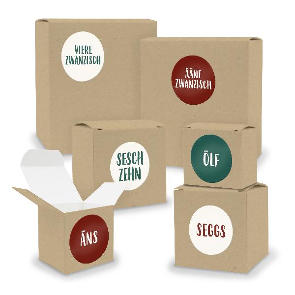 Adventskalender zum F�llen 24x Quader W�rfel gemischt BR...