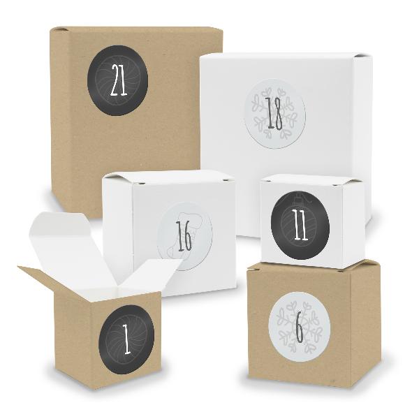 Adventskalender zum F�llen 24x Quader W�rfel gemischt WE...