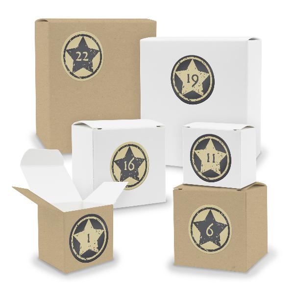 Adventskalender zum F�llen 24x Quader W�rfel gemischt WE...