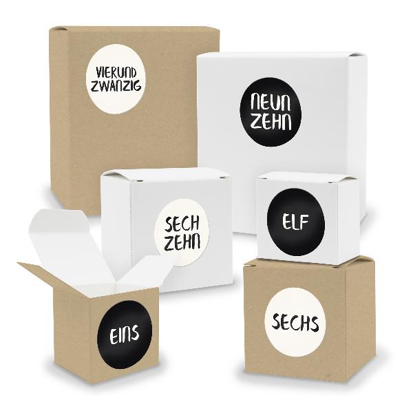 Adventskalender zum F�llen 24x Quader W�rfel gemischt + ...