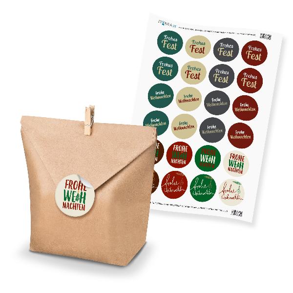 SET Frohe Weihnachten Mix (Motiv 51) 24x Geschenkt�ten +...