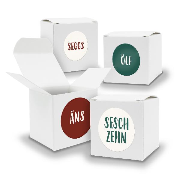 Adventskalender zum F�llen 24x W�rfel 6,5cm WEISS + Stic...
