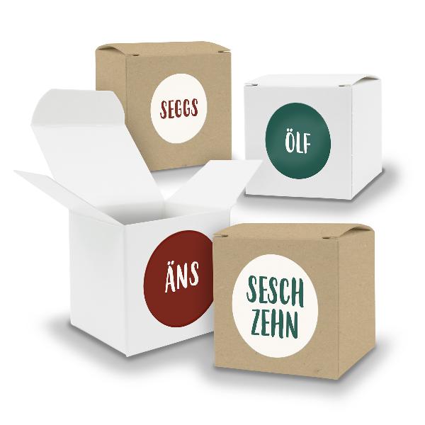 Adventskalender zum F�llen 24x W�rfel 6,5cm gemischt WEI...