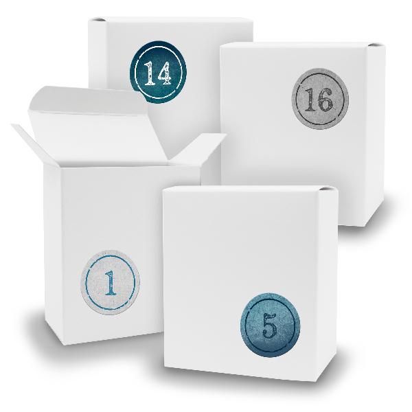 Adventskalender zum F�llen 24x Quader WEISS + Sticker V0...