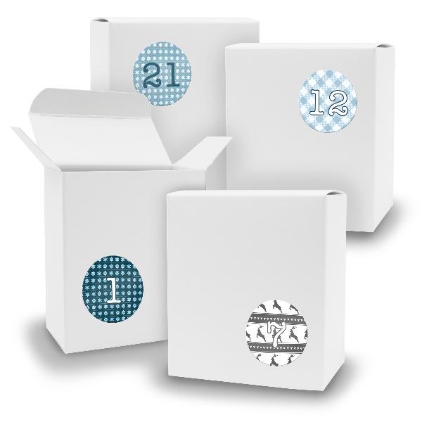 Adventskalender zum F�llen 24x Quader WEISS + Sticker V0...