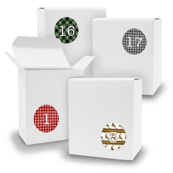 Adventskalender zum F�llen 24x Quader WEISS + Sticker V0...