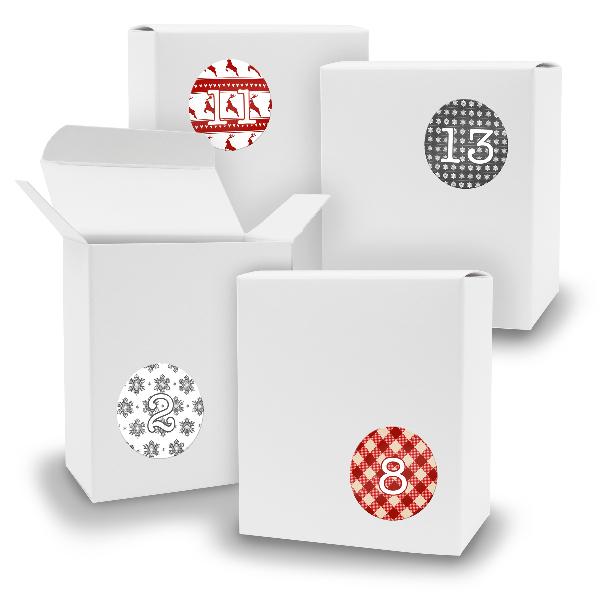 Adventskalender zum F�llen 24x Quader WEISS + Sticker V0...