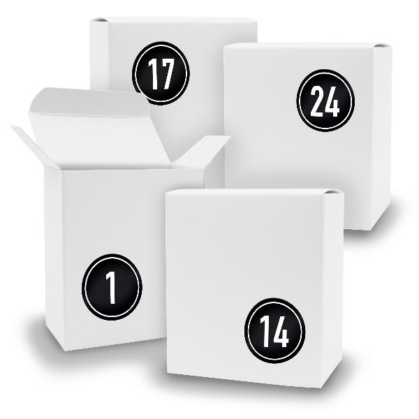 Adventskalender zum F�llen 24x Quader WEISS + Sticker V0...
