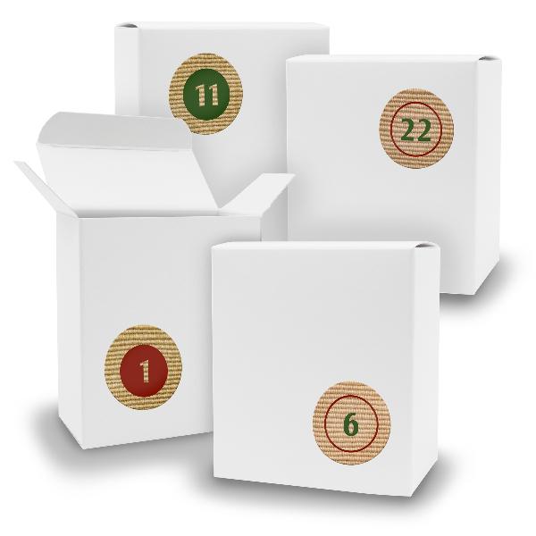 Adventskalender zum F�llen 24x Quader WEISS + Sticker V0...