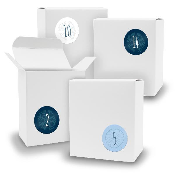 Adventskalender zum F�llen 24x Quader WEISS + Sticker V0...