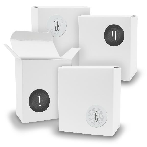 Adventskalender zum F�llen 24x Quader WEISS + Sticker V0...