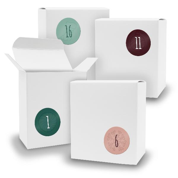 Adventskalender zum F�llen 24x Quader WEISS + Sticker V0...