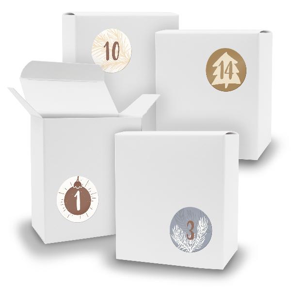 Adventskalender zum F�llen 24x Quader WEISS + Sticker V0...