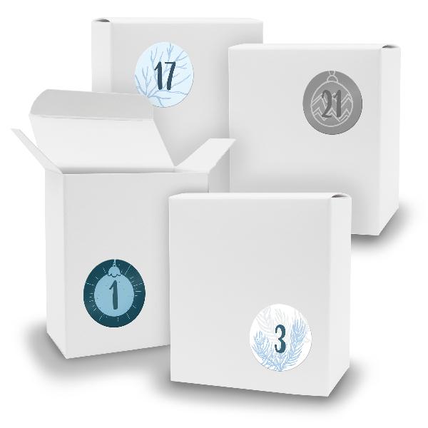 Adventskalender zum F�llen 24x Quader WEISS + Sticker V0...