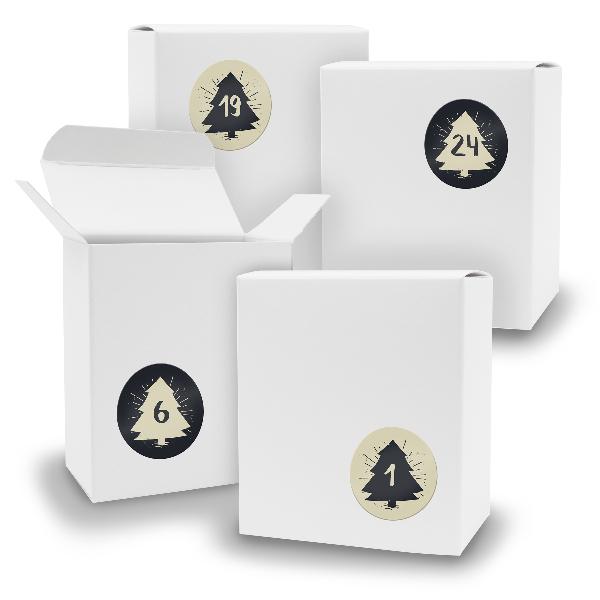 Adventskalender zum F�llen 24x Quader WEISS + Sticker V0...