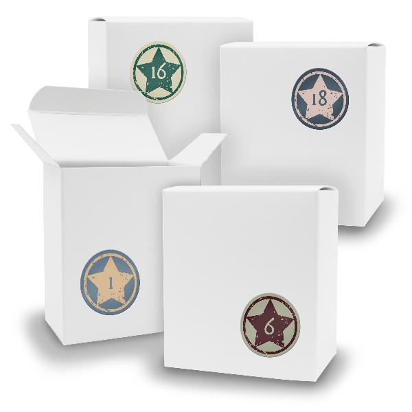 Adventskalender zum F�llen 24x Quader WEISS + Sticker V0...