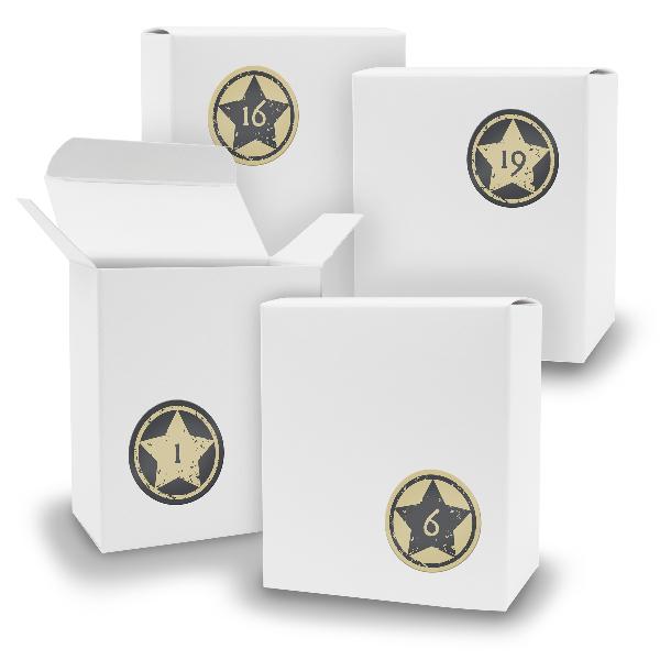 Adventskalender zum F�llen 24x Quader WEISS + Sticker V0...